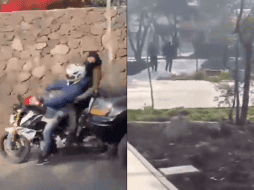 La Secretaría de Seguridad Pública Municipal informó que la motocicleta utilizada en el intento de huida fue asegurada, al igual que la camioneta involucrada en el choque. ESPECIAL.