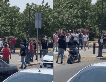 A través de redes sociales se difundió un video del pleito. ESPECIAL.