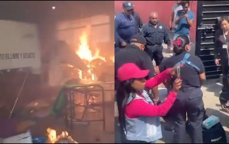 Un hombre entró en la casilla 761, localizada en La Piedad, y roció con gasolina el material para posteriormente prenderle fuego. ESPECIAL.