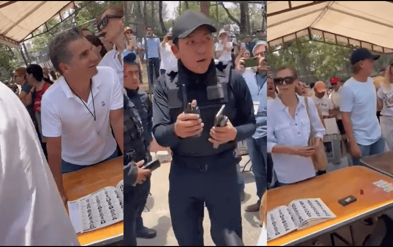 Los ciudadanos presentes en la casilla presuntamente amenazada no se dejaron amedrentar ni por los supuestos “policías”. X -TWITTER-/ panaclo