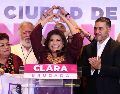 Con el 49 a 52% de las actas capturadas, dan como ganadora en el conteo rápido para la Jefatura de Gobierno de la Ciudad de México, a la candidata Clara Brugada por parte del partido. SUN / ESPECIAL