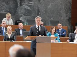 El presidente palestino, Mahmoud Abbas, agradeció hoy por teléfono al primer ministro, Robert Golob, por el reconocimiento esloveno. EFE/M. SUSNIK