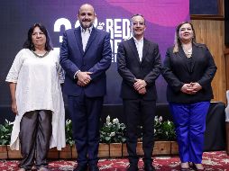 En la presentación de UdeGPlus, este 6 de junio en el Paraninfo de la UdeG, el rector del Sistema de Universidad Virtual, Carlos Moreno Arellano dio cuenta de los avances que ha tenido dicha institución. EL INFORMADOR/ H. Figueroa.