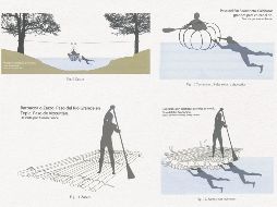 Chalupillas, cestos, tecomates solos, zarzos y zarzos con tecomates; parte de la variedad de balsas. CORTESÍA