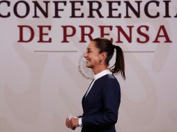 La presidenta electa de México, Claudia Sheinbaum Pardo participa durante una conferencia de prensa este lunes en el Palacio Nacional. EFE/S. Gutierrez.