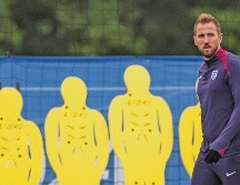 Harry Kane quiere repetirle la dosis de hace tres años a la Selección de Dinamarca, a la que le marcó en semifinales de la Euro. AFP/A. Dennis