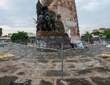 La malla fue colocada a los alrededores de la glorieta, con el fin de prevenir accidentes. EL INFORMADOR / A. NAVARRO