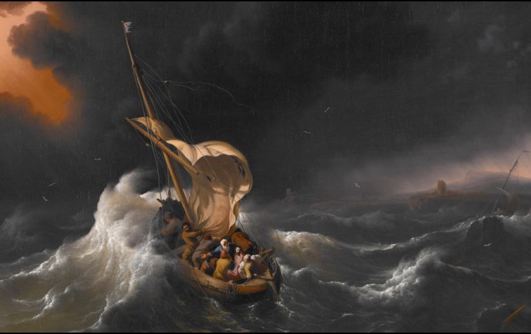 «...Reprendió al viento y dijo al mar: “¡Cállate, enmudece!” Entonces el viento cesó y sobrevino una gran calma. Jesús les dijo: “¿Por qué tenían tanto miedo? ¿Aún no tienen fe?”». WIKIPEDIA/«Cristo en la tormenta sobre el mar de Galilea», de Ludolf Bakhuizen