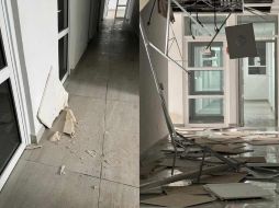 Filtraciones de agua y desplome de plafones fueron parte de los daños que se registraron. ESPECIAL