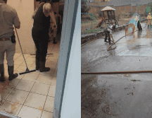 Un jardín de niños sufrió el ingreso de agua y lodo debido a la lluvia que cayó este lunes en Tlaquepaque. ESPECIAL
