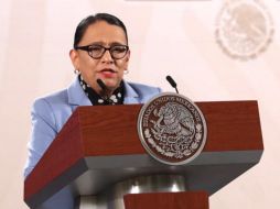 Rosa Icela Rodríguez Velázquez, durante la conferencia de prensa matutina del Presidente Andrés Manuel López Obrador. ESPECIAL/Foto de @rosaicela_ en X