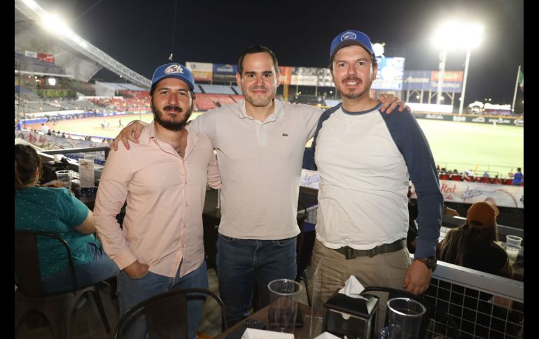 Juan Pablo Lomelí, Eduardo Banda y Carlos López. GENTE BIEN JALISCO/ Antonio Martínez