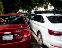 Los conductores se manifestaron en el Parque de las Estrellas hasta las oficinas de la Secretaría de Infraestructura Comunicaciones y Transportes (SICT). ESPECIAL.