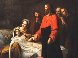 «¿Qué significa tanto llanto y alboroto? La niña no está muerta, está dormida». WIKIPEDIA/«Jesús resucitando a la hija de Jairo», de Pierre Claude François Delorme