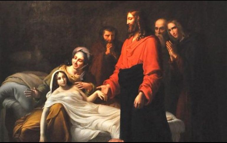 «¿Qué significa tanto llanto y alboroto? La niña no está muerta, está dormida». WIKIPEDIA/«Jesús resucitando a la hija de Jairo», de Pierre Claude François Delorme