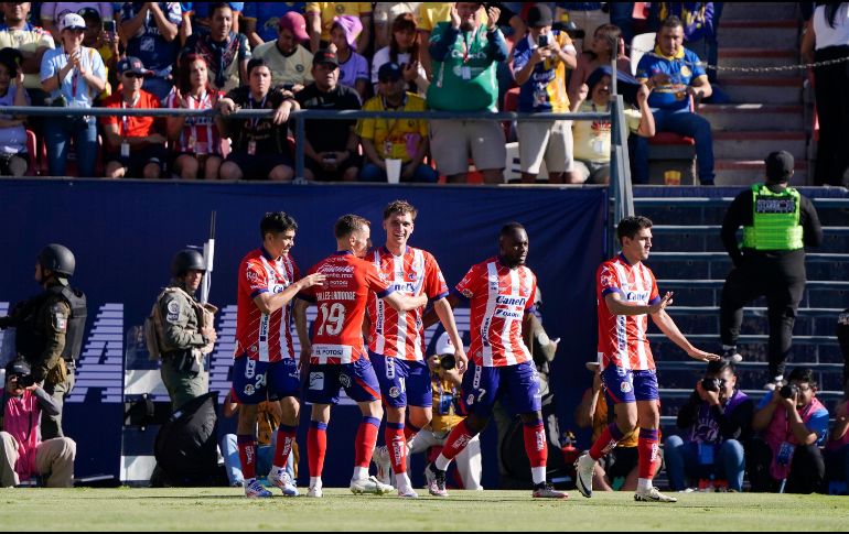 Mateo Klimowicz en festejo de gol, durante el partido correspondiente a la jornada 1 del torneo Apertura 2024. Imago7/ Sebastian Laureano Miranda