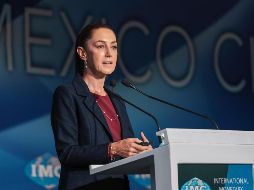 Claudia Sheinbaum se reunió ayer con 150 líderes bancarios de la International Monetary Conference. EFE/Casa de Campaña de Claudia Sheinbaum