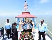 Para pedir por un buen temporal de lluvias la Virgen de Zapopan arribó este domingo al municipio de Chapala. CORTESÍA
