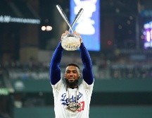 Teoscar Hernández es el primer pelotero en la historia de los Dodgers en ganar el festival de jonrones. AP/J. Cortez