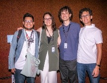 Rafael Ramírez, Grace Ríos, Ernesto González Díaz y Mario Medina en la función de “Concierto para otras manos” en el cineforo de la Universidad de Guadalajara. GENTE BIEN JALISCO/ Jorge Soltero