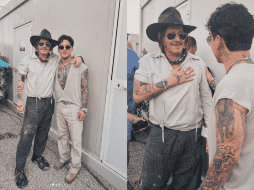 La fotografía rápidamente se volvió viral, aparecen ambos famosos saludándose y posando para la cámara. ESPECIAL/ INSTAGRAM/ @nodal.