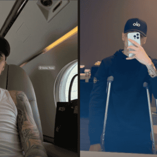 Peso Pluma besa a misteriosa mujer durante su llegada a un concierto (VIDEO)