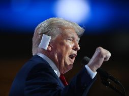 Donald Trump, hablando durante la Convención Nacional Republicana, en Milwaukee, Wisconsin, Estados Unidos. Xinhua/Li Rui
