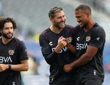 Chino Huerta, Gignac y Rondón, tres de los representantes de la Liga MX en el Skills Challenge. AFP/S. Revere
