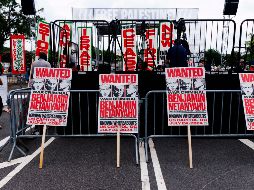 Una multitud se reúne en el Capitolio para protestar contra la presentación de Benjamin Netanyahu en Estados Unidos. EFE / A. SCHWARTZ