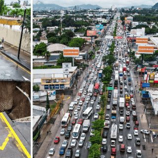 Así se vive el intenso tráfico por socavón en López Mateos (VIDEO)