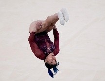 Alexa Moreno durante su ejercicio de piso en la ronda de clasificación de la competencia de gimnasia artística. AP/F. Seco