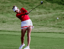 Gaby López se encuentra empatada en la tercera posición con otras tres golfistas, esto con dos golpes bajo par y una tarjeta de 70 impactos. EFE / E. S. Lesser