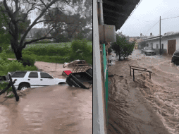 En redes sociales circulan imágenes del gran nivel que alcanzaron las corrientes de agua en las calles del municipio. ESPECIAL/FACEBOOK