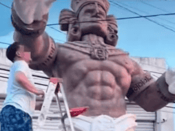 VickyWolff ha anunciado en un nuevo video que se instalará finalmente una estatua del dios maya Chaac en Telchac Puerto. TIKTOK/vicky_wolff