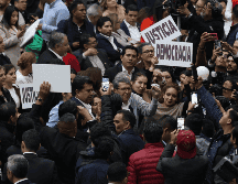 Diputados de Morena encabezados por el coordinador Ricardo Monreal festejan la aprobación en lo general de la reforma judicial. Miercoles 4 de septiembre de 2024. SUN/Diego Simón Sánchez/RDB.