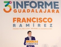 El presidente municipal interino de Guadalajara, Francisco Ramírez Salcido, rindió el tercer informe de actividades del municipio tapatío, resaltando la labor hecha en materia de obra pública y en materia de seguridad. EL INFORMADOR/H.FIGUEROA