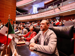 Ortega Pacheco y el diputado Juan Zavala lograron finalmente ubicar a los emecistas de Campeche en la sala de juicios orales en esta ciudad. ESPECIAL/ X/@DanielBarredaP.