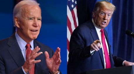 Ayer, Biden y Trump coincidieron en Nueva York en el homenaje anual para las víctimas de las Torres Gemelas. AFP/JIM WATSON y AP/Evan Vucci