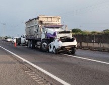 El accidente provocó que hubiera circulación parcial en la autopista. ESPECIAL