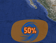 Este fenómeno se ha incrementado a un 50 por ciento y se está posicionando frente a las costas de Jalisco, Colima, Michoacán, Guerrero y Oaxaca. X/@conagua_clima