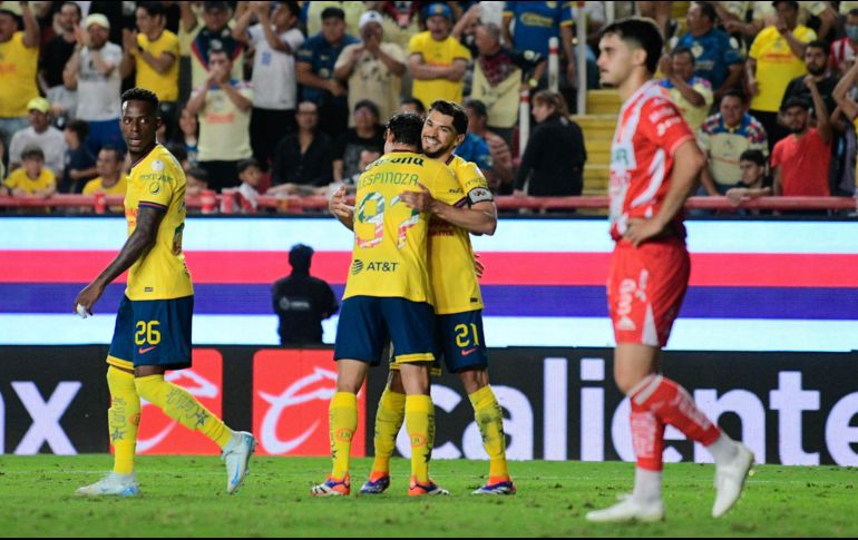 Henry Martín marcó su quinto gol del Torneo Apertura 2024 y evitó un nuevo descalabro para el América, que suma 13 puntos en nueve partidos. IMAGO7/P. Ramírez