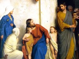 «El que reciba en mi nombre a uno de estos niños, a mí me recibe. Y el que me reciba a mí, no me recibe a mí, sino a aquel que me ha enviado». WIKIPEDIA/«Cristo con niños», de Carl Heinrich Bloch