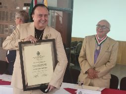 En el marco del evento, se reconoció a Enrique Michel Velasco con el premio anual de la Benemérita Sociedad de Geografía y Estadística. EL INFORMADOR/M.HERNÁNDEZ