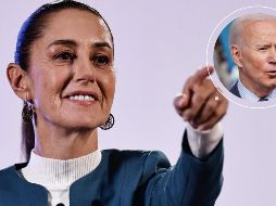 La Mandataria mexicana, Claudia Sheinbaum, recibió por primera vez una llamada telefónica del mandatario estadounidense, Joe Biden. ESPECIAL, EFE y AFP