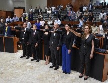 En sesión extraordinaria, el Congreso de Jalisco repartió magistraturas; en la imagen la rendición de protesta. ESPECIAL / Legislativo Jalisco