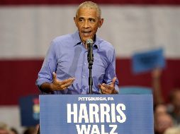 El expresidente Barack Obama habla durante un mitin de campaña en apoyo a la candidata presidencial demócrata, la vicepresidenta Kamala Harris, el jueves 10 de octubre de 2024.  AP/M. Freed.