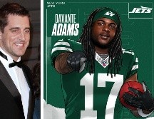 Los Jets de Nueva York tendrán a Davante Adams en la ofensiva comandada por Aaron Rodgers. EFE / ARCHIVO / ESPECIAL / X: @NFL