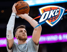 Isaiah Hartenstein en el calentamiento previo a un partido de pretemporada en la NBA. X / @okcthunder