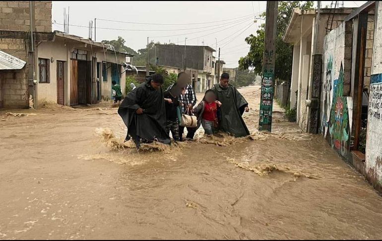 Las lluvias que han caído desde el sábado en Chiapas, han provocado daños en varios municipios. ESPECIAL / X / PROTECCIÓN CIVIL CHIAPAS