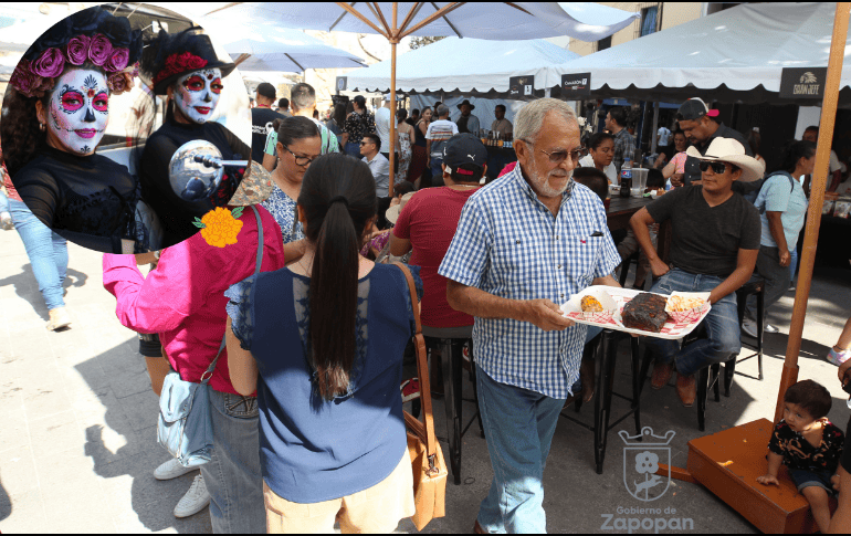 Personas en festival y mujeres disfrazadas de catrinas. EL INFORMADOR / ARCHIVO